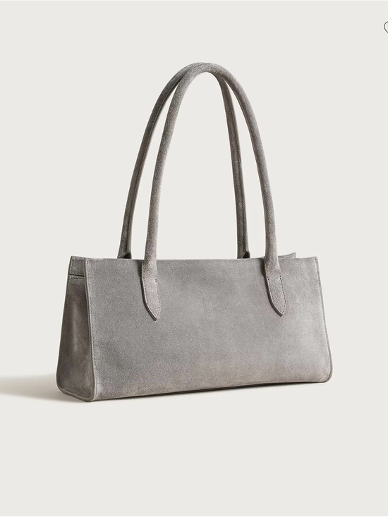 J. Crew Handbags - J. Crew Light Gray Suede Shoulder Bag